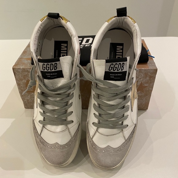 Golden Goose Midstar Sneaker White/Gold sz 38 NIB - Picture 6 of 9